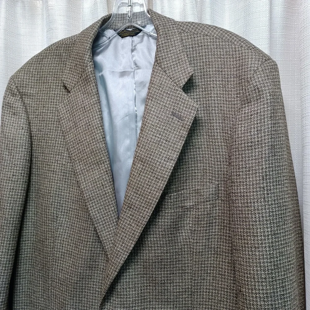 Southwick Men's 44T Tweed 2 Button Herringbone Wool Blazer Sport Coat Vintage‎